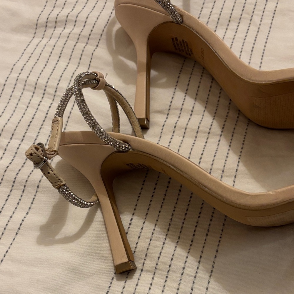 Chelsea & Violet Nude Heels with Sparkling Straps